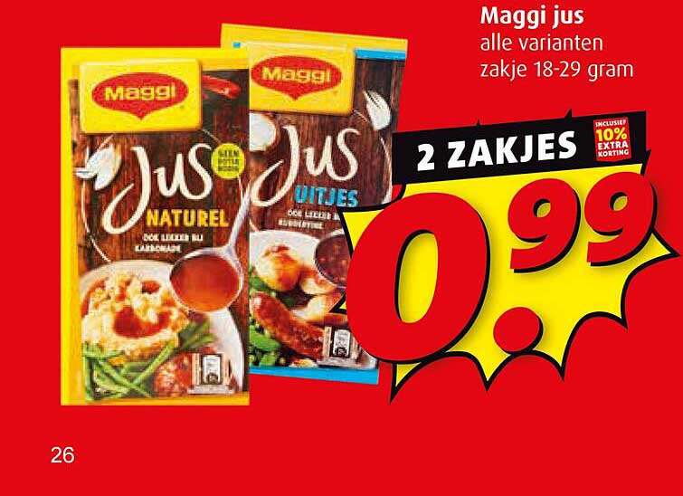Maggi jus alle varianten zakje 18-29 gram