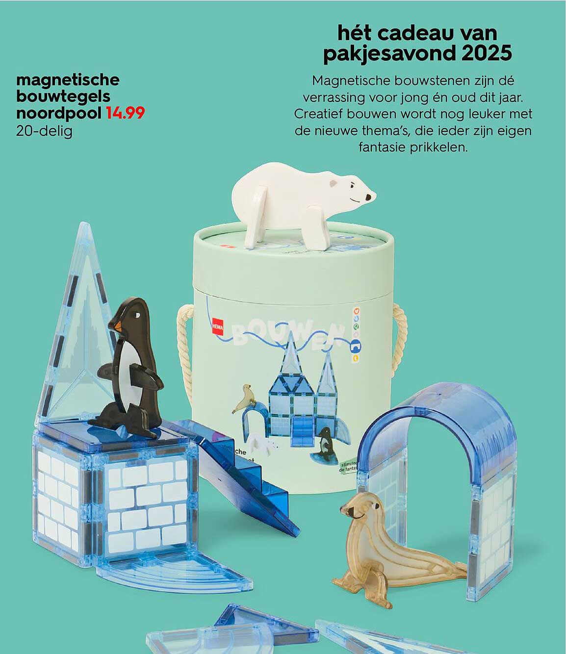 magnetische bouwtegels noordenpool 20-delig 14.99