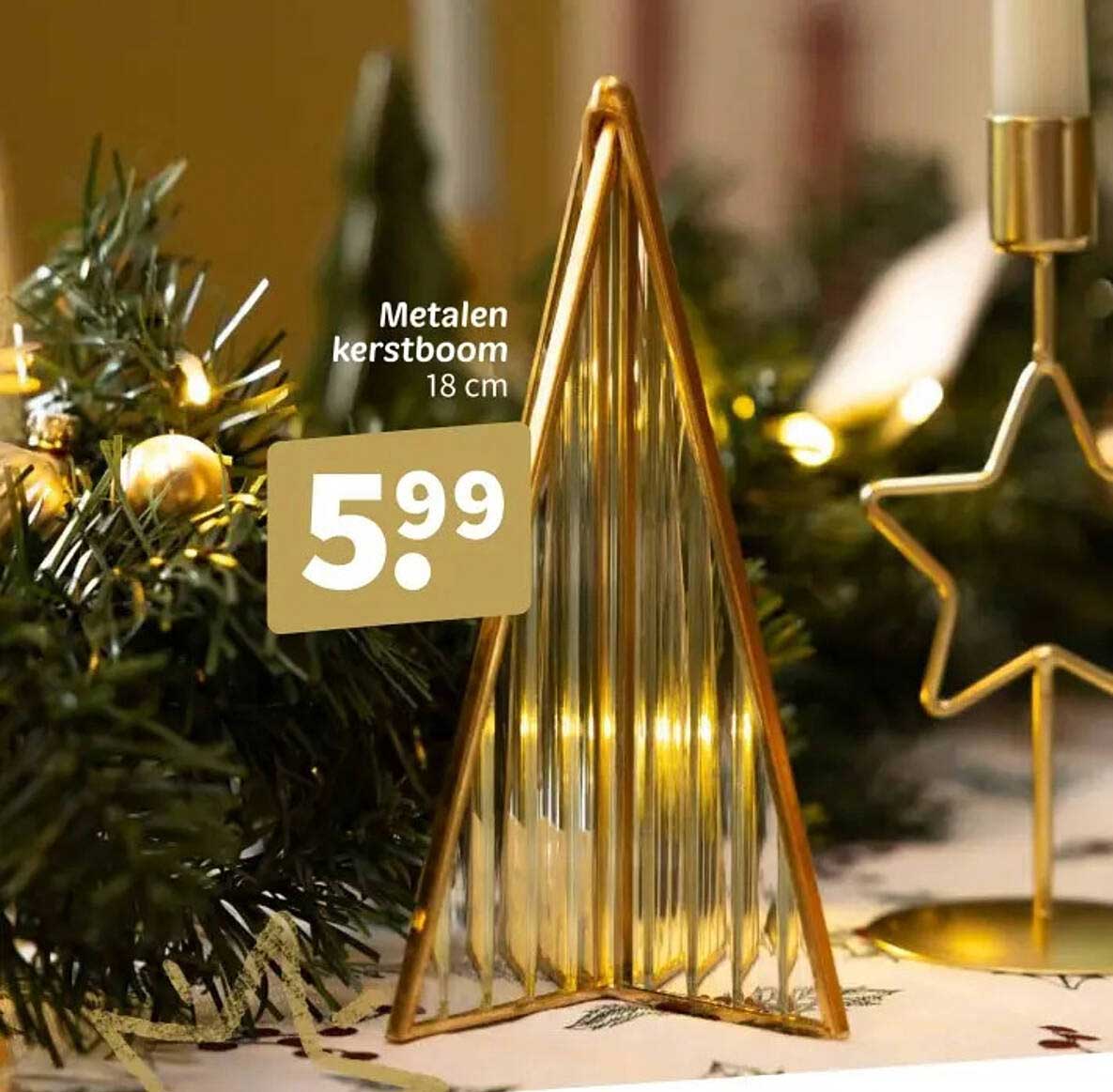Metalen kerstboom 18 cm