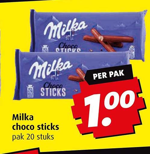 Milka choco sticks pak 20 stuks