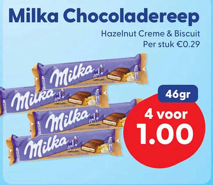 Milka Chocoladereep Hazelnut Creme & Biscuit