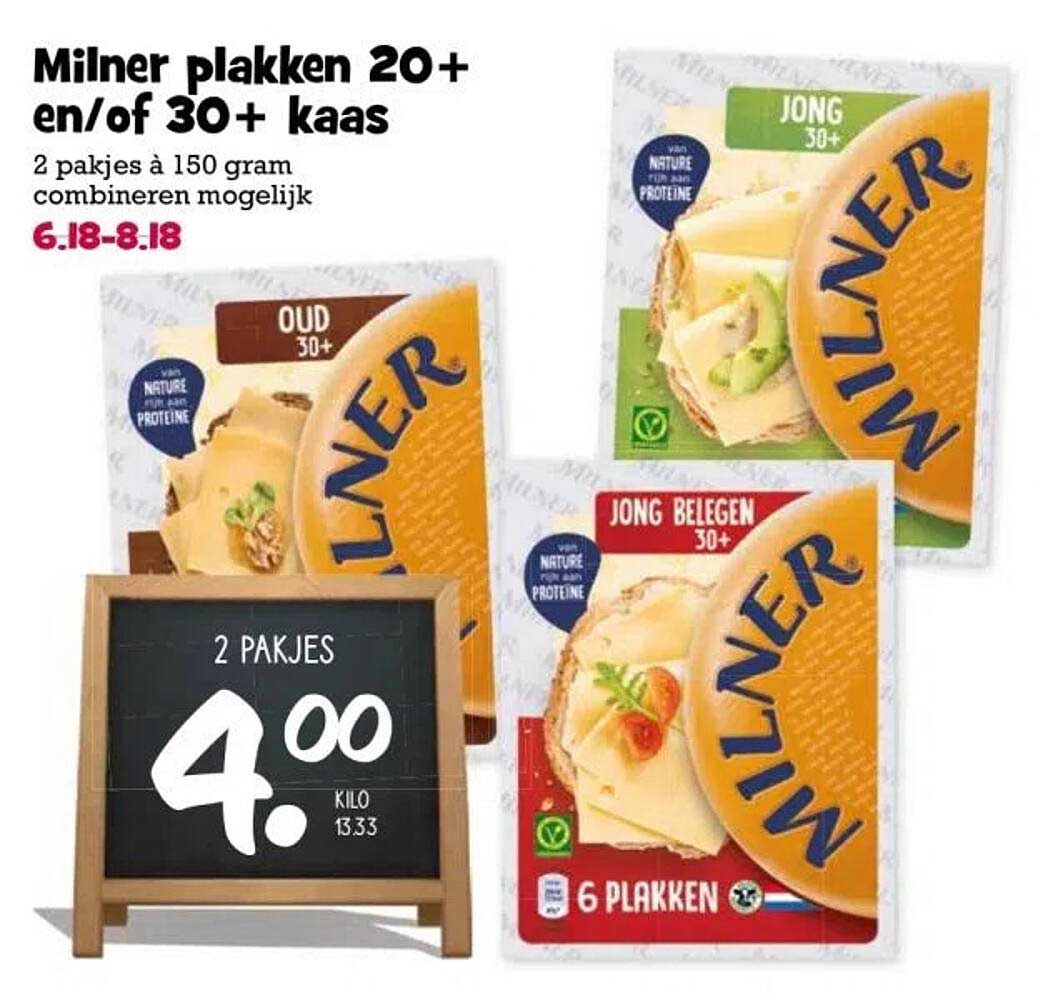 Milner plakken 20+ en/of 30+ kaas