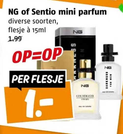 NG of Sentio mini parfum diverse soorten, flesje à 15ml