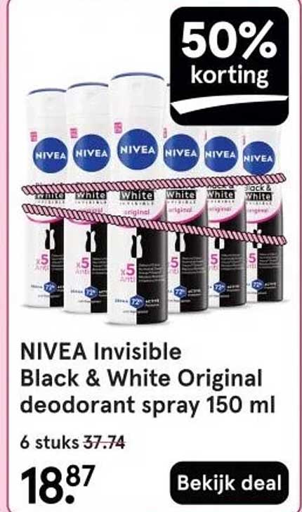 NIVEA Invisible Black & White Original deodorant spray 150 ml