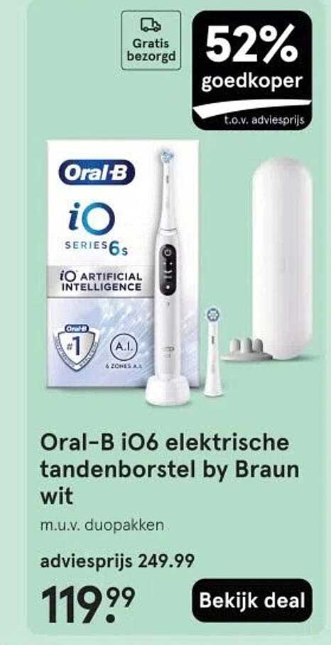Oral-B i06 elektrische tandenborstel by Braun wit m.u.v. duopakken