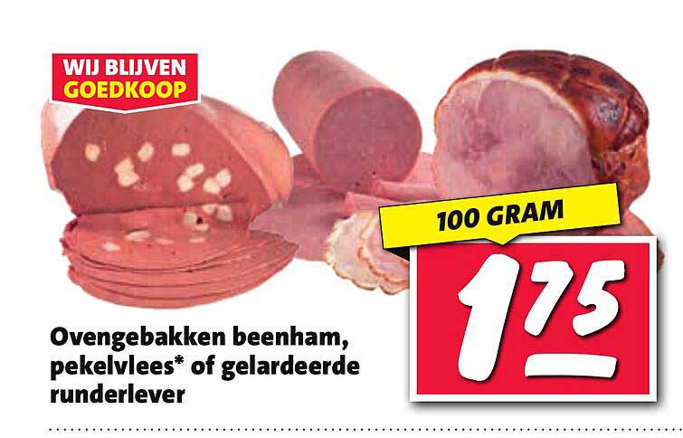 Ovengebakken beenham, pekelvlees* of gelardeerde runderlever