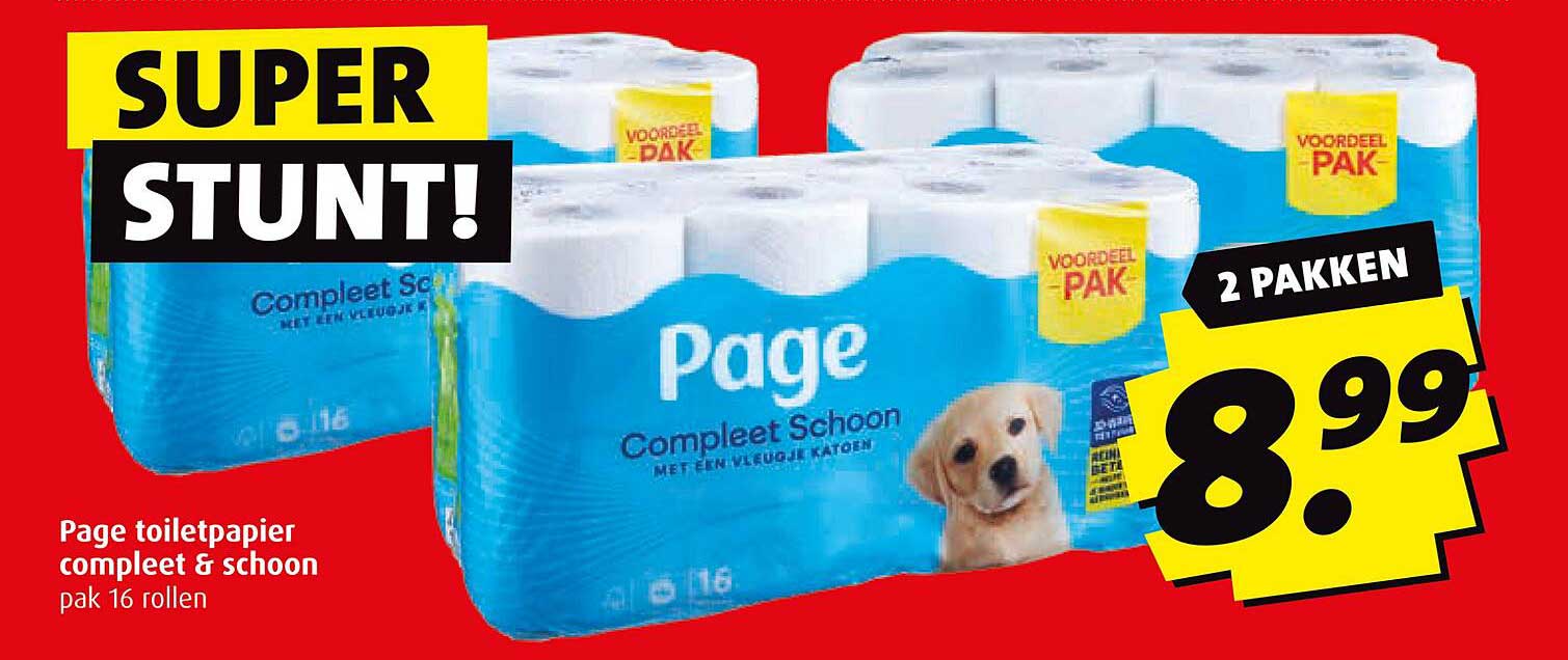 Page toiletpapier compleet & schoon pak 16 rollen