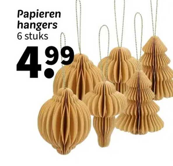 Papieren hangers 6 stuks