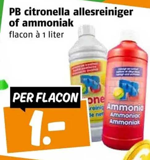 PB citronella allesreiniger of ammoniak flacon à 1 liter