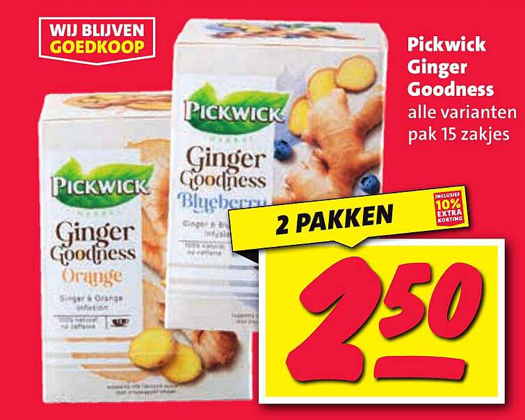 Pickwick Ginger Goodness alle varianten pak 15 zakjes