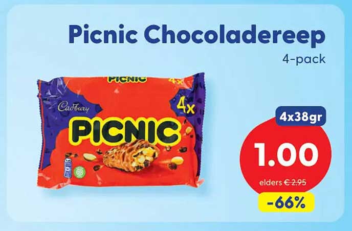 Picnic Chocoladereep 4-pack