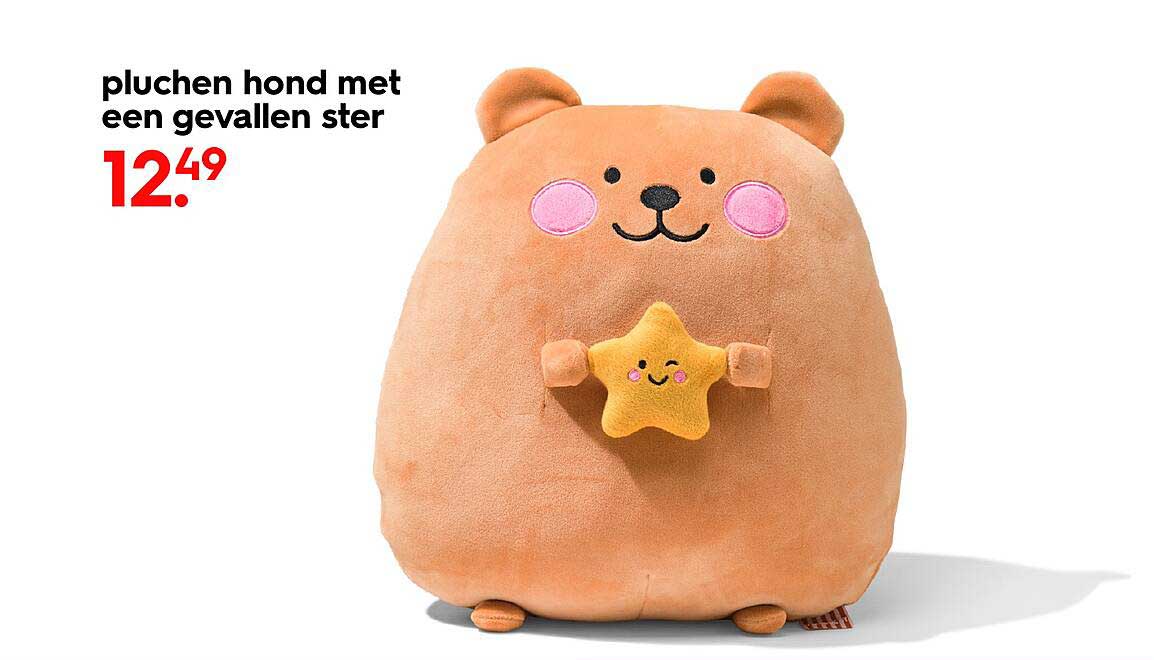 pluchen hond met een gevallen ster