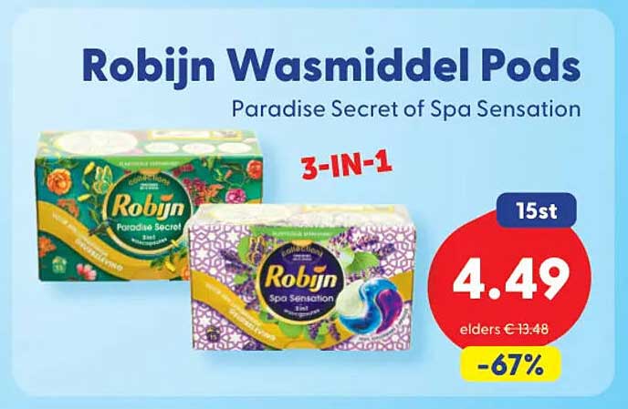 Robijn Wasmiddel Pods 3-IN-1