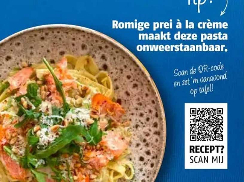 Romige prei à la crème maakt deze pasta onweerstaanbaar.