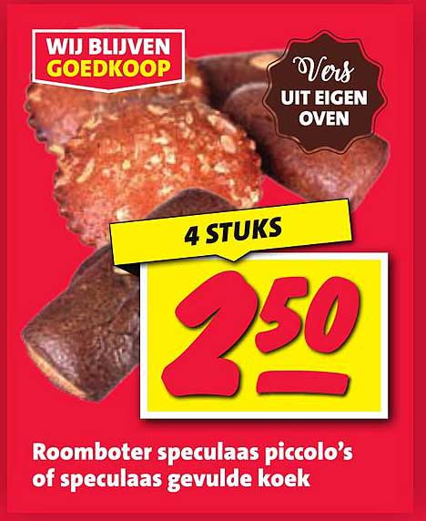 Roomboter speculaas piccolo's of speculaas gevulde koek