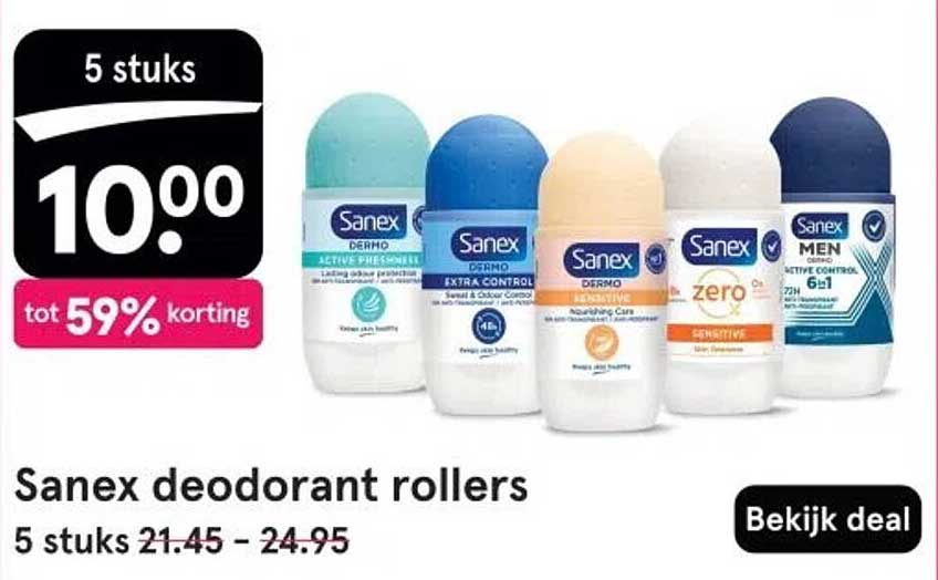 Sanex deodorant rollers