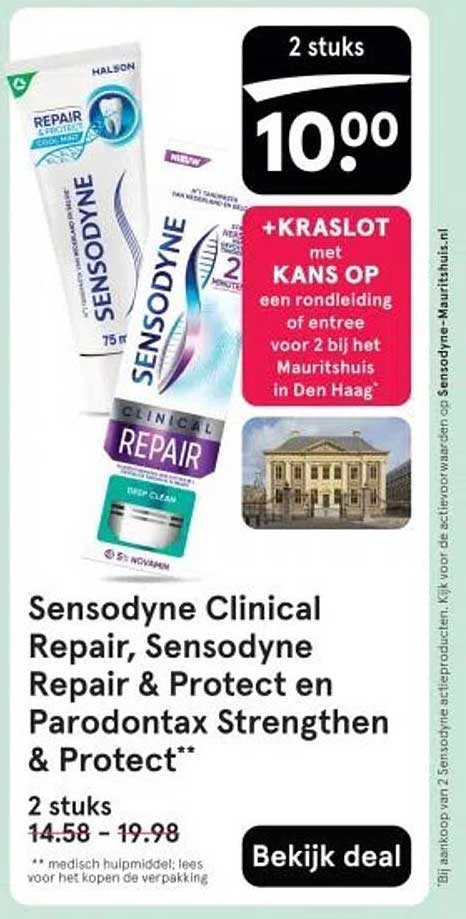 Sensodyne Clinical Repair, Sensodyne Repair & Protect en Parodontax Strengthen & Protect**