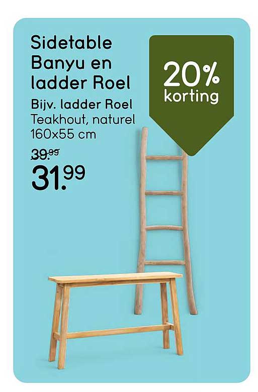 Sidetable Banyu en ladder Roel