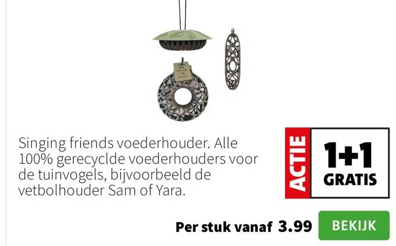 Singing friends voederhouder. Alle 100% gerecyclede voederhouders voor de tuinvoegs, bijvoorbeeld de vetbolhouder Sam of Yara.