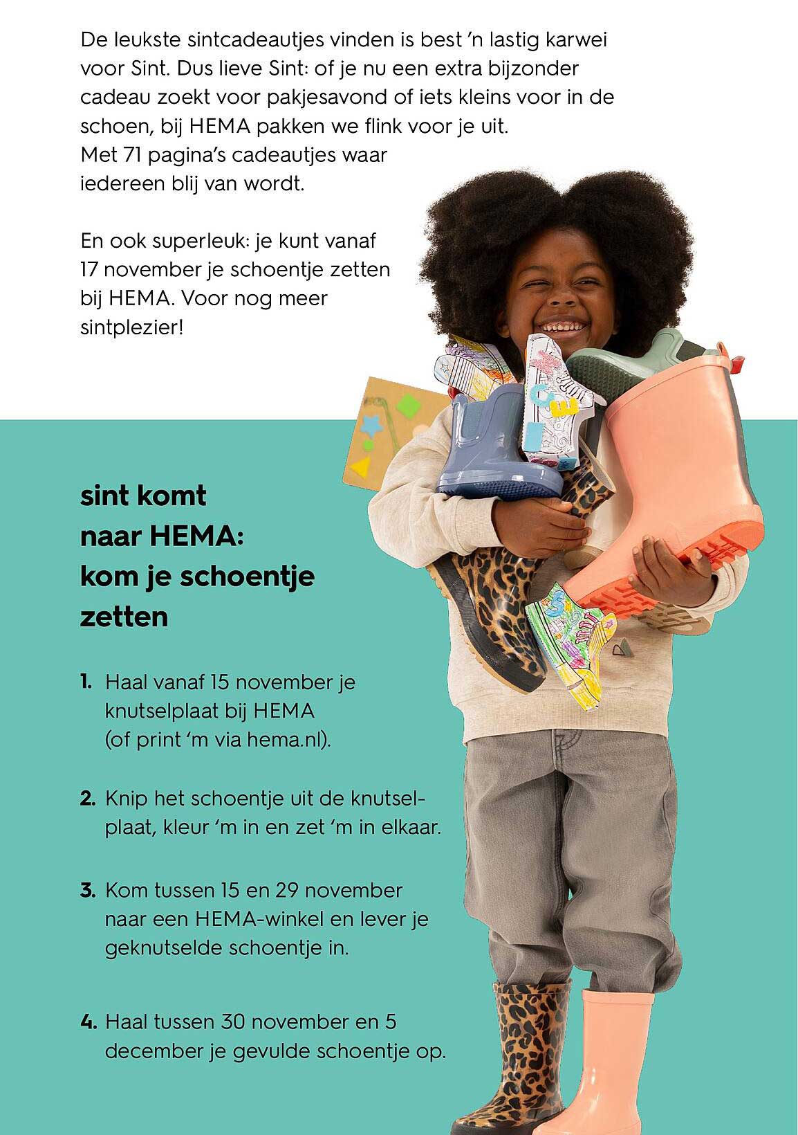 sint komt naar HEMA: kom je schoentje zetten