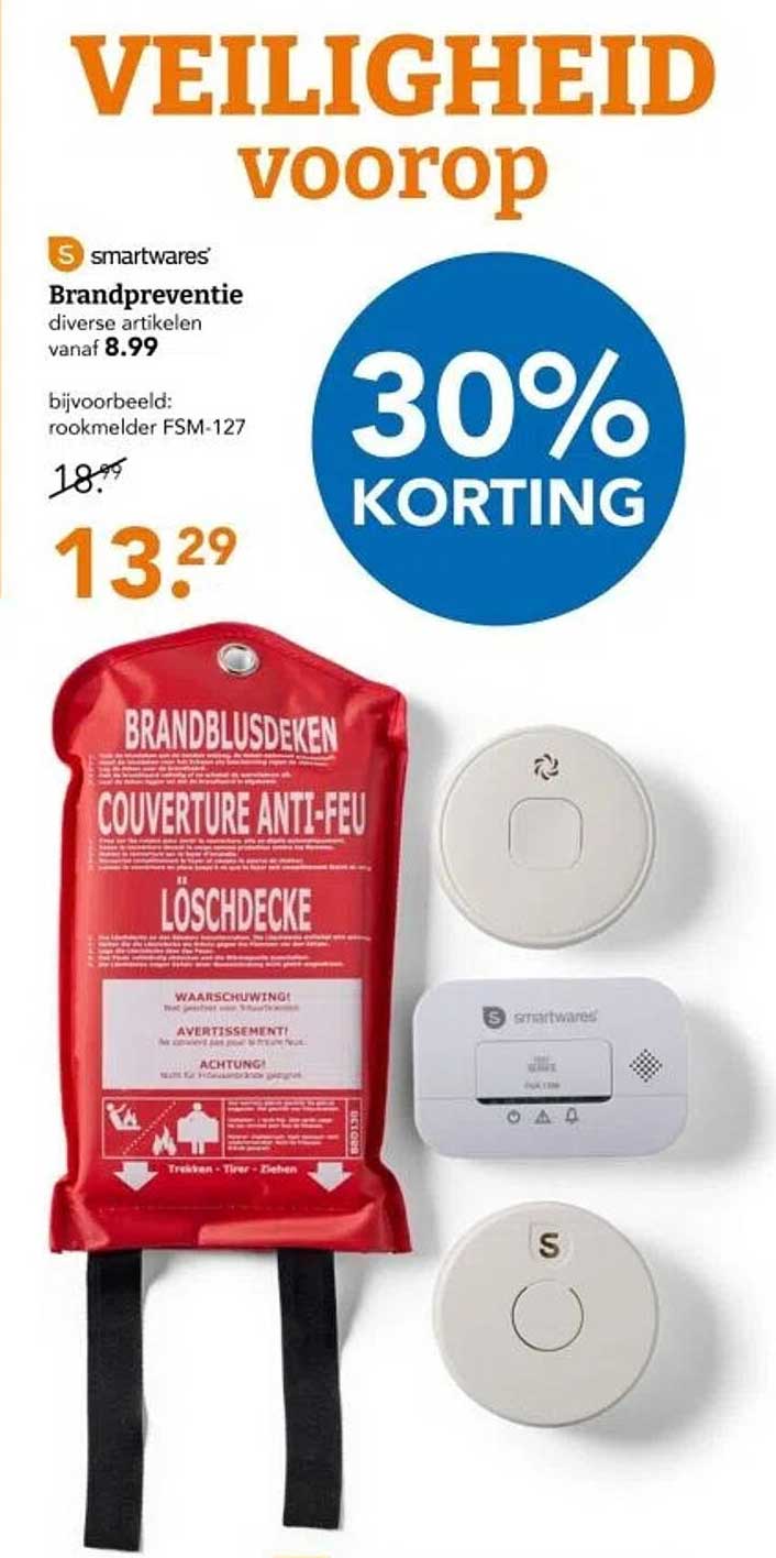 Smartwares Brandpreventie artikelen met 30% korting