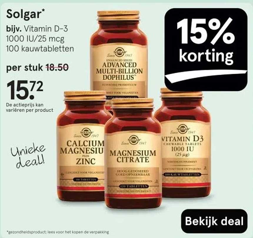 Solgar Vitamin D-3 1000 IU/25 mcg 100 kauwtabletten