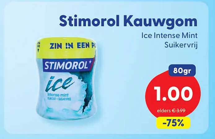 Stimorol Kauwgom Ice Intense Mint Suikervrij