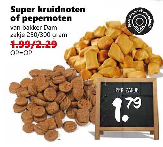 Super kruidnoten of pepernoten van bakker Dam zakje 250/300 gram
