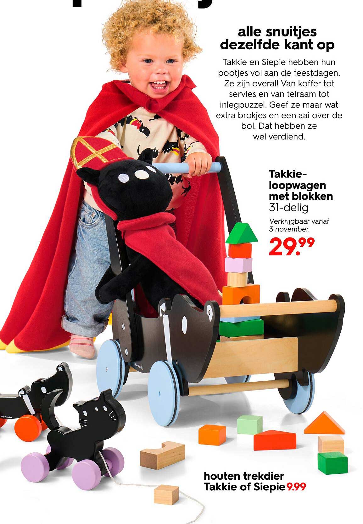 Takkie-loopwagen met blokken 31-delig