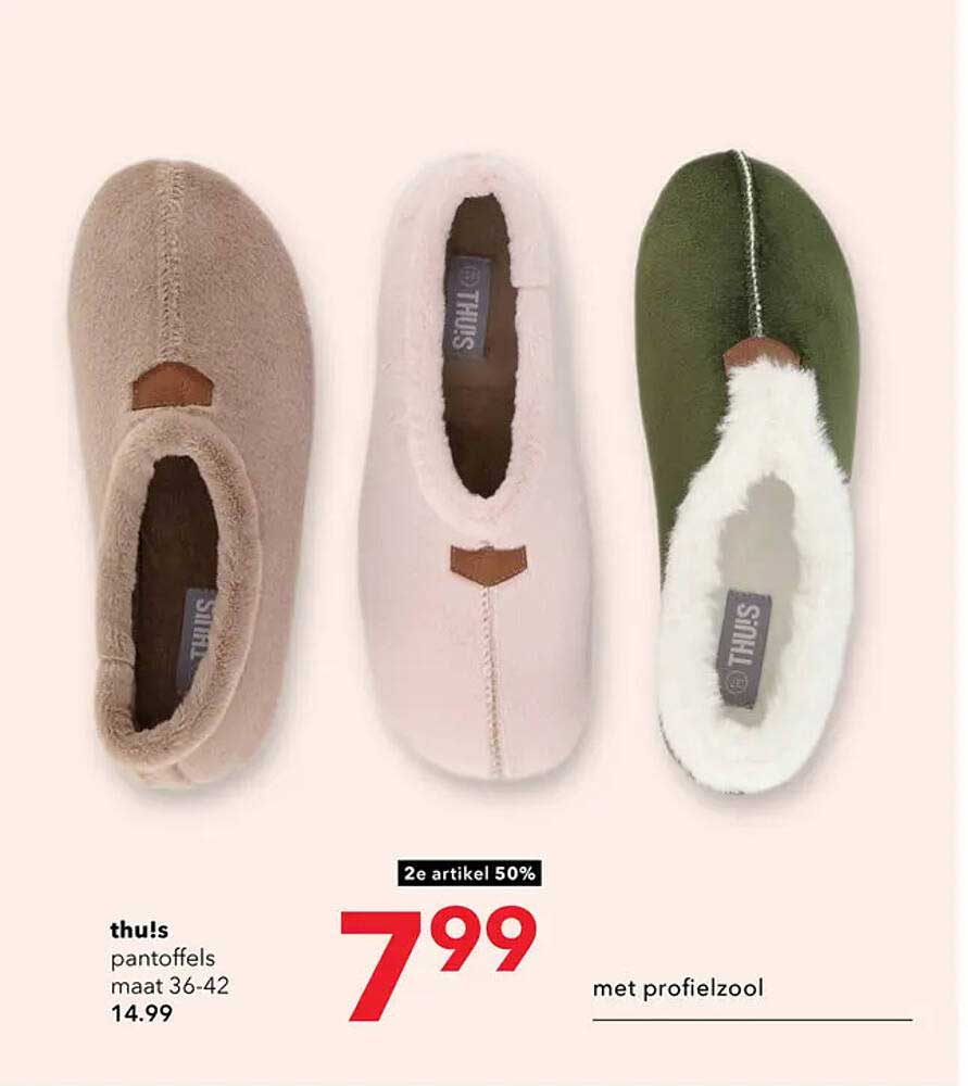 thu!s pantoffels maat 36-42
