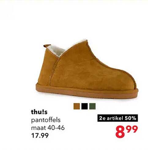 thu!s pantoffels maat 40-46
