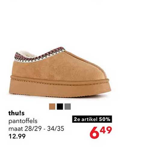 thu:sl pantoffels maat 28/29 - 34/35