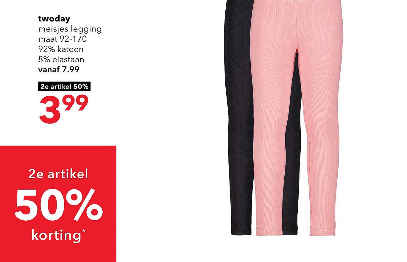 twoday meisjes legging maat 92-170