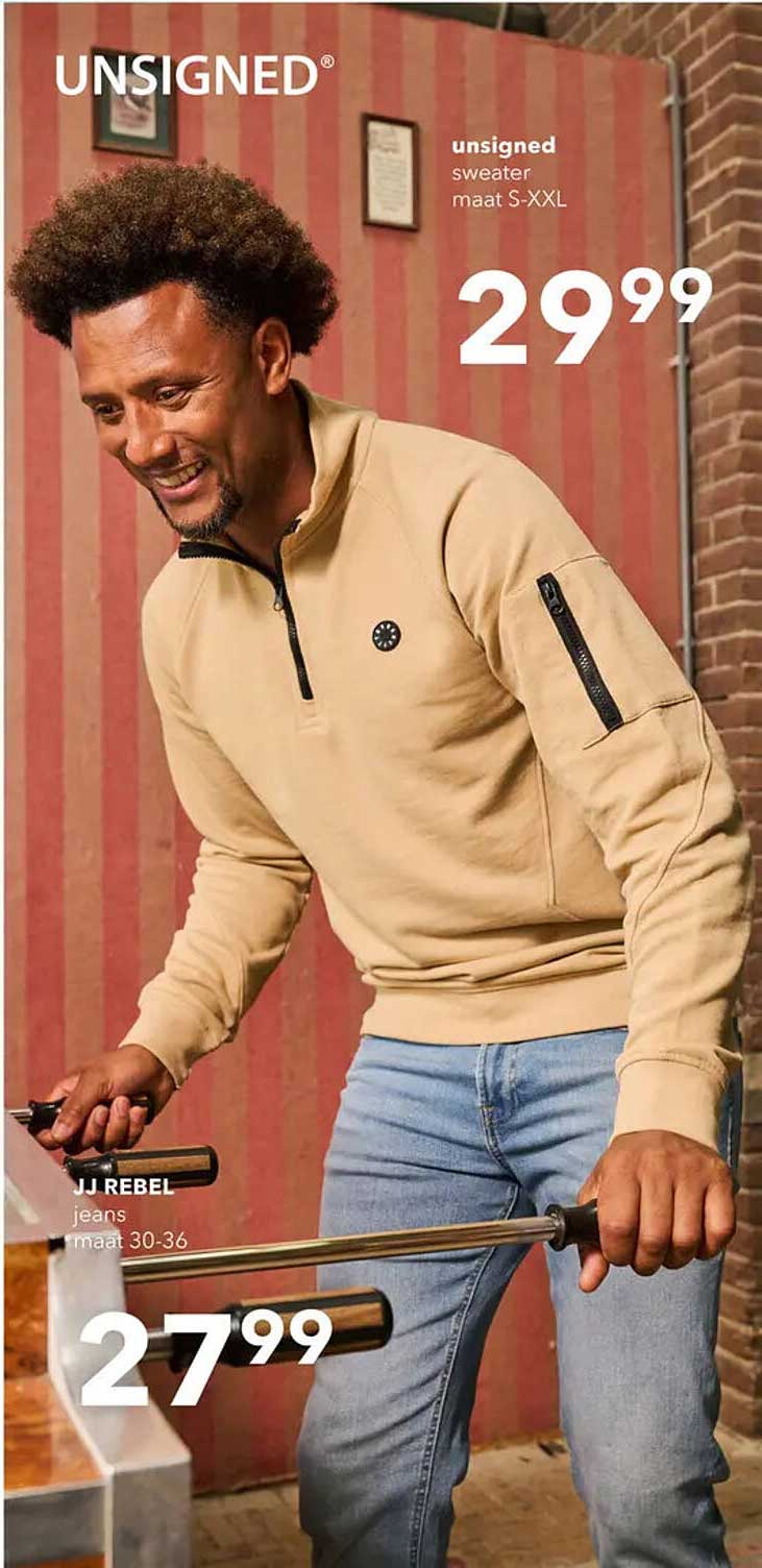 UNSIGNED sweater maat S-XXL voor €29,99