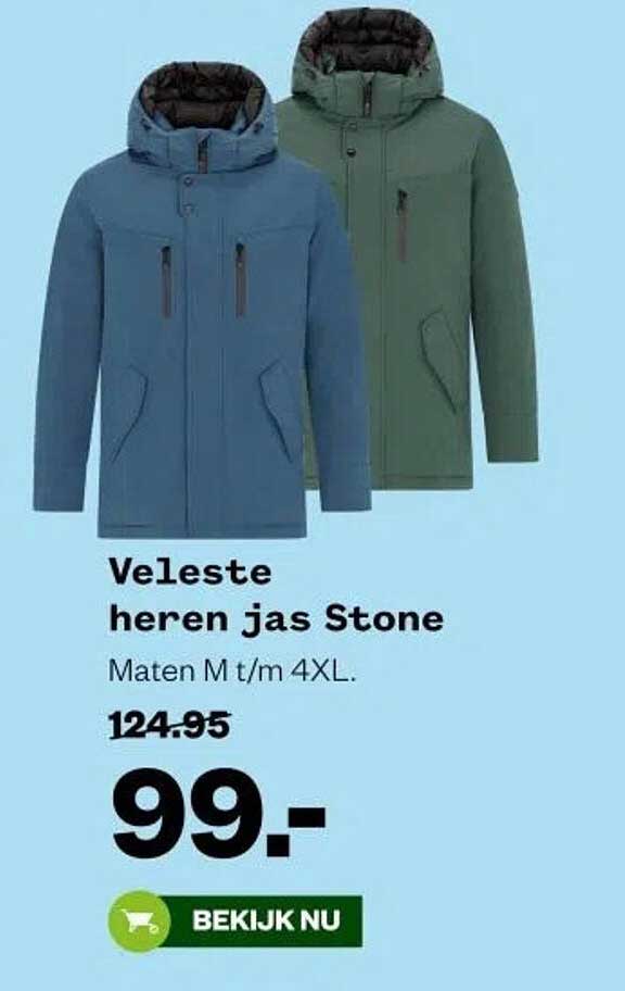 Veleste heren jas Stone
