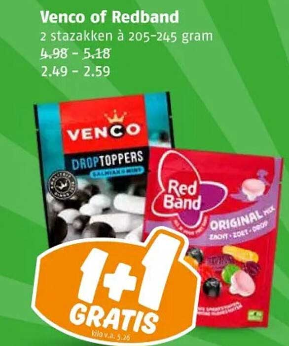Venco of Redband 2 stazakken à 205-245 gram