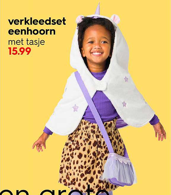 verkleedset eenhoorn met tasje