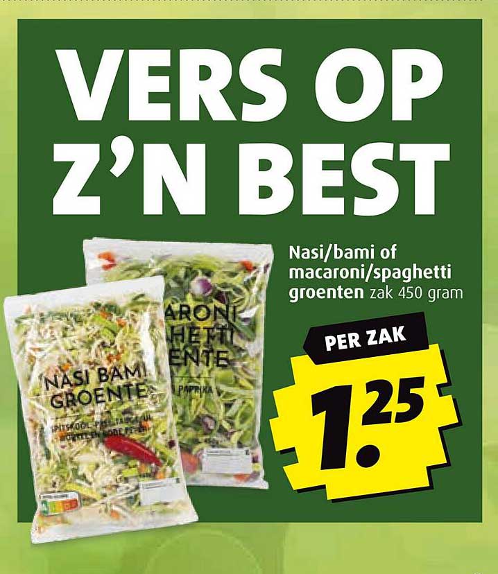 VERS OP Z'N BEST - Nasi/bami of macaroni/spaghetti groenten zak 450 gram