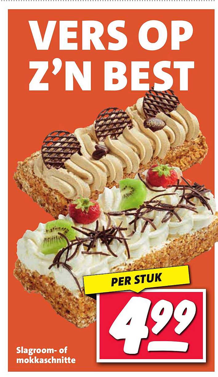 VERS OP Z’N BEST Slagroom- of mokkaschnitte