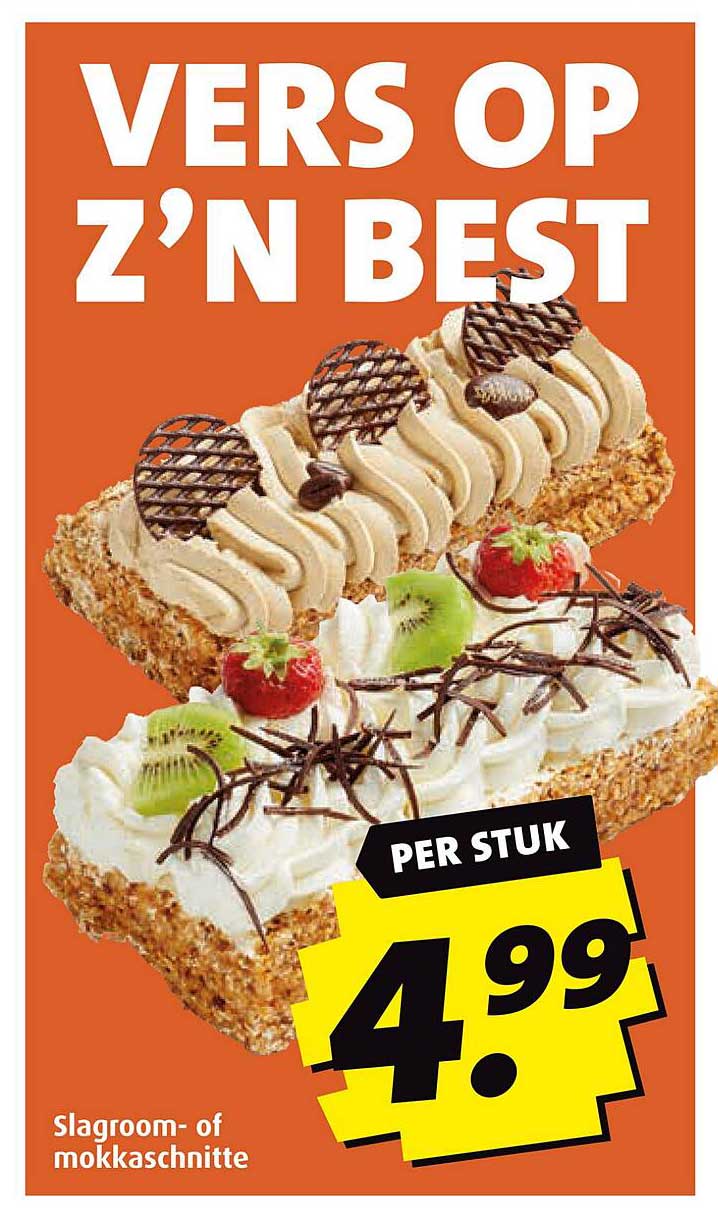 Vers op z’n best: Slagroom- of mokkaschnitte