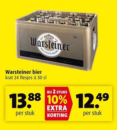 Warsteiner bier krat 24 flesjes à 30 cl