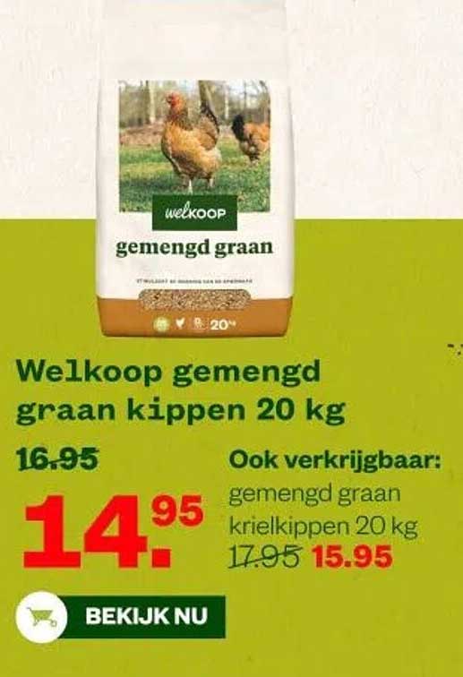 Welkoop gemengd graan kippen 20 kg
