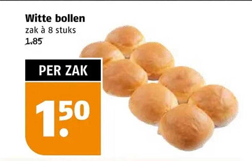 Witte bollen zak à 8 stuks