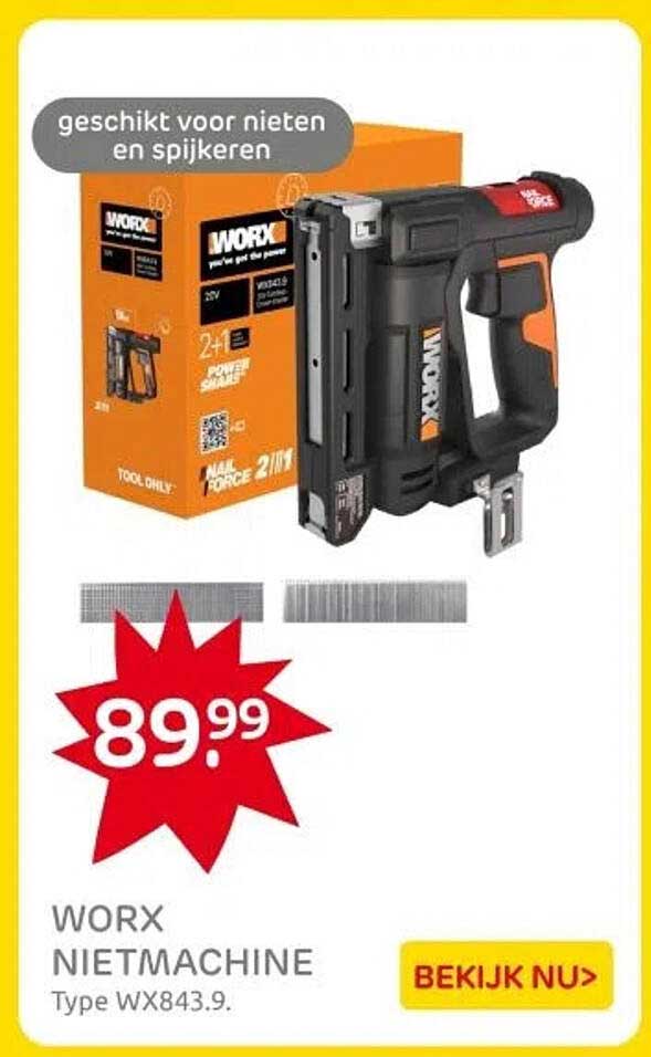 WORX NIETMACHTINE Type WX843.9