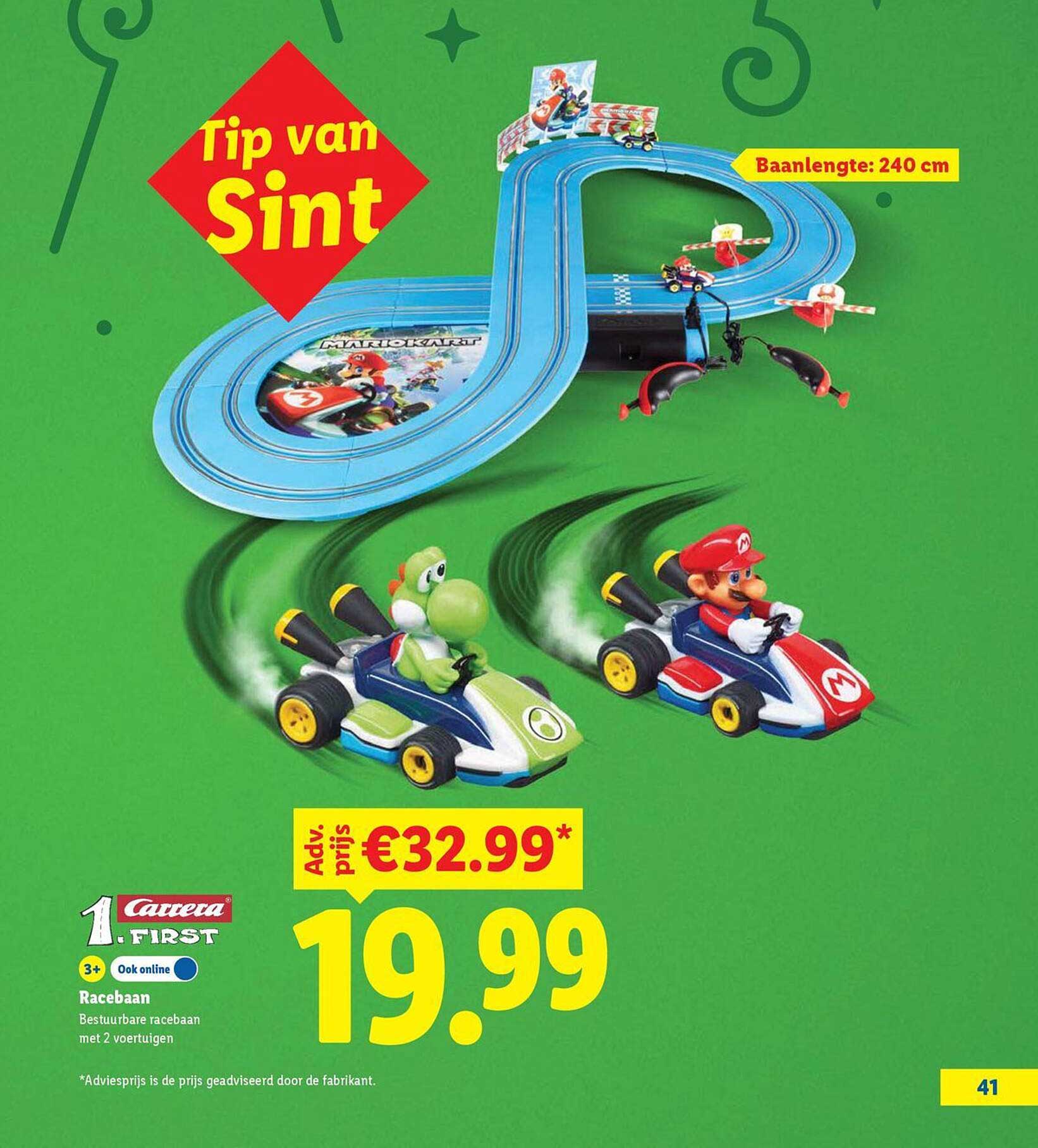 1 Carrera First Racebaan Bestuurbare racebaan met 2 voertuigen