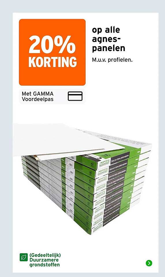20% KORTING op alle agnes-panelen M.u.v. profielen.