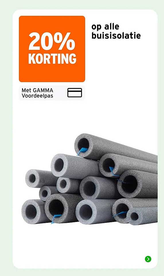 20% KORTING op alle buisisolatie
