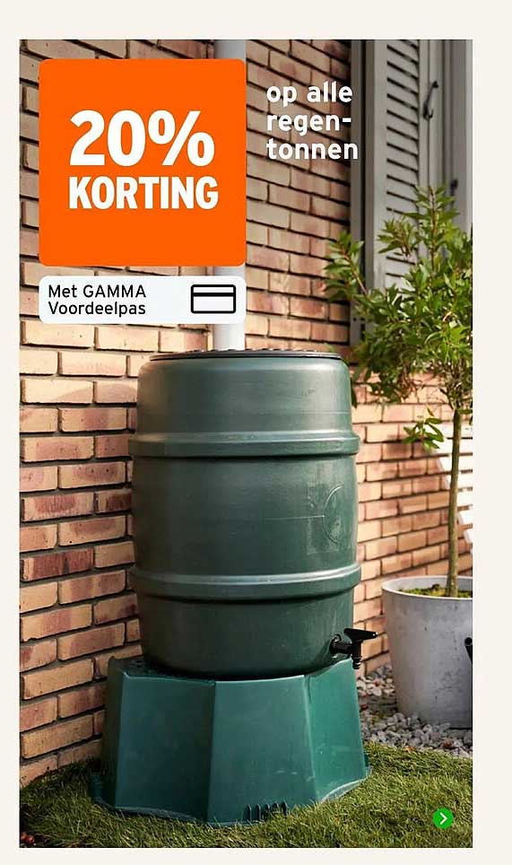 20% KORTING op alle regentonnen Met GAMMA Voordeelpas