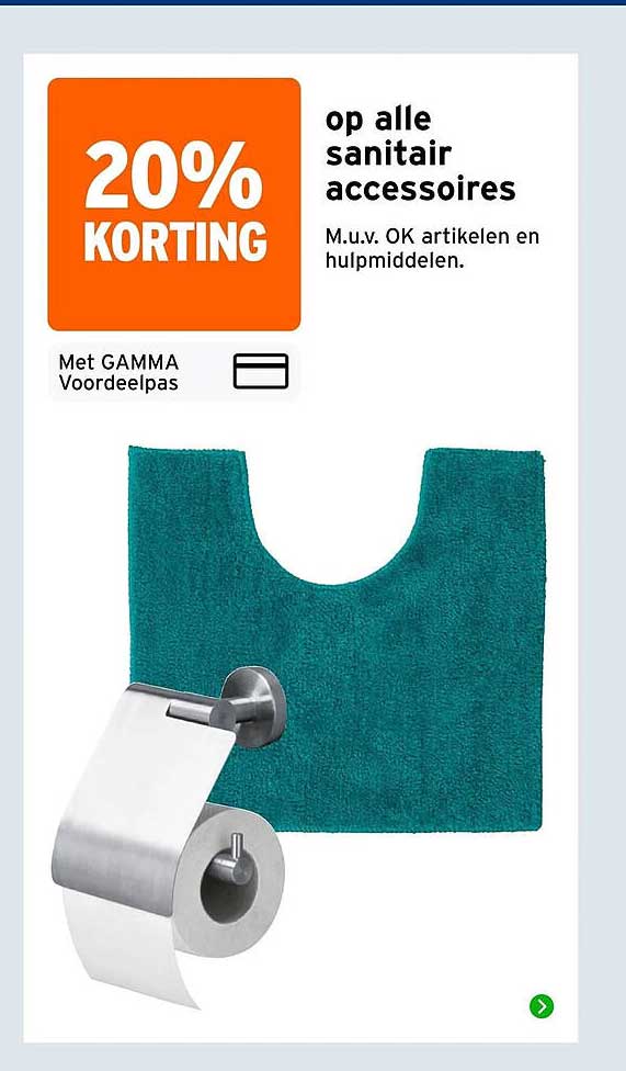 20% KORTING op alle sanitair accessoires