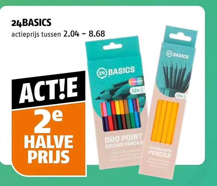 24BASICS actieprijs tussen 2.04 - 8.68 ACT!E 2e HALVE PRIJS